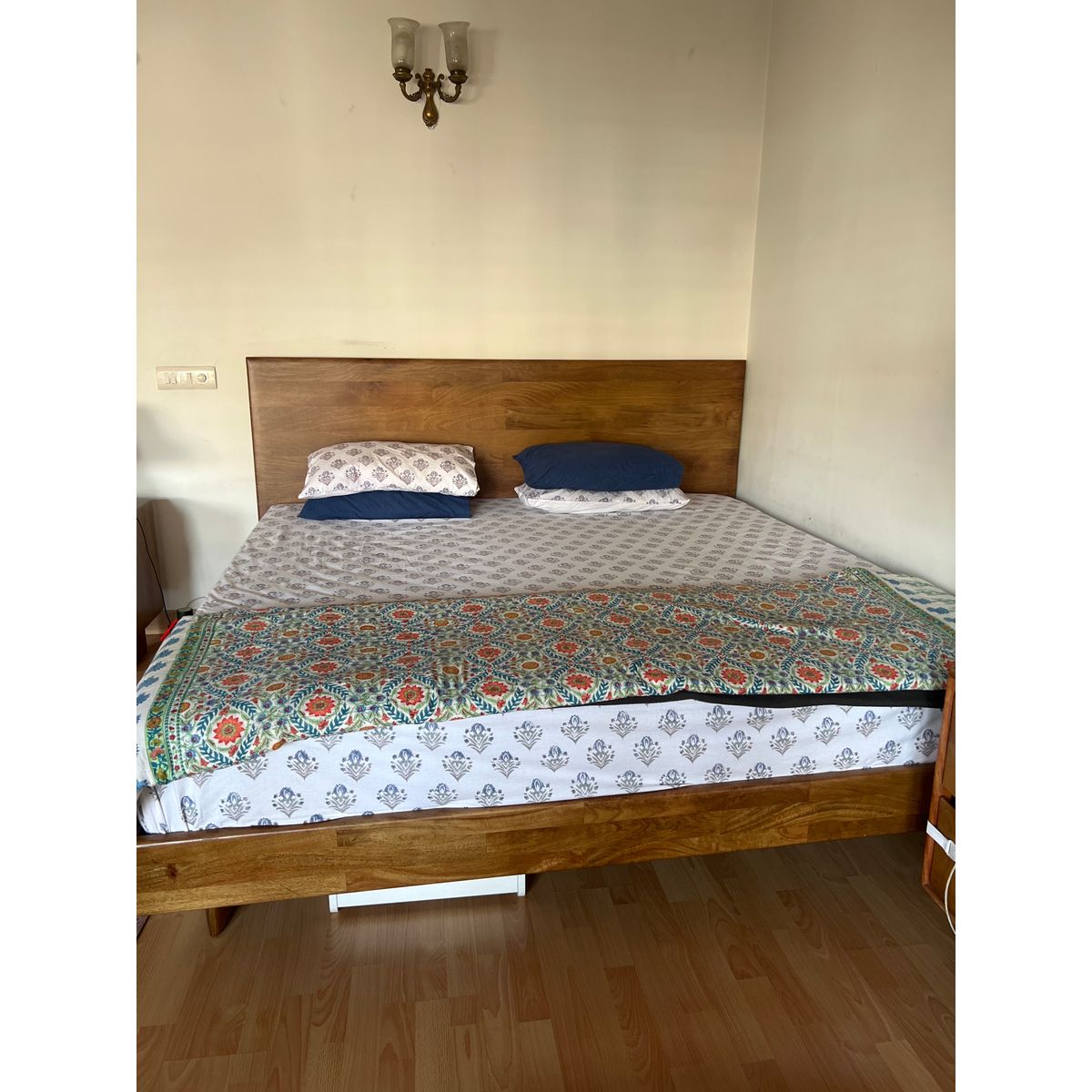 West Elm Anton Solid Wood Bed King Size - Front