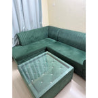 Green L-Shaped Sofa Set - used living room in Gurugram - photo 1