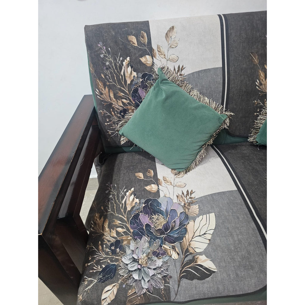 Green Wooden Sofa Set - used item in Delhi - photo 5