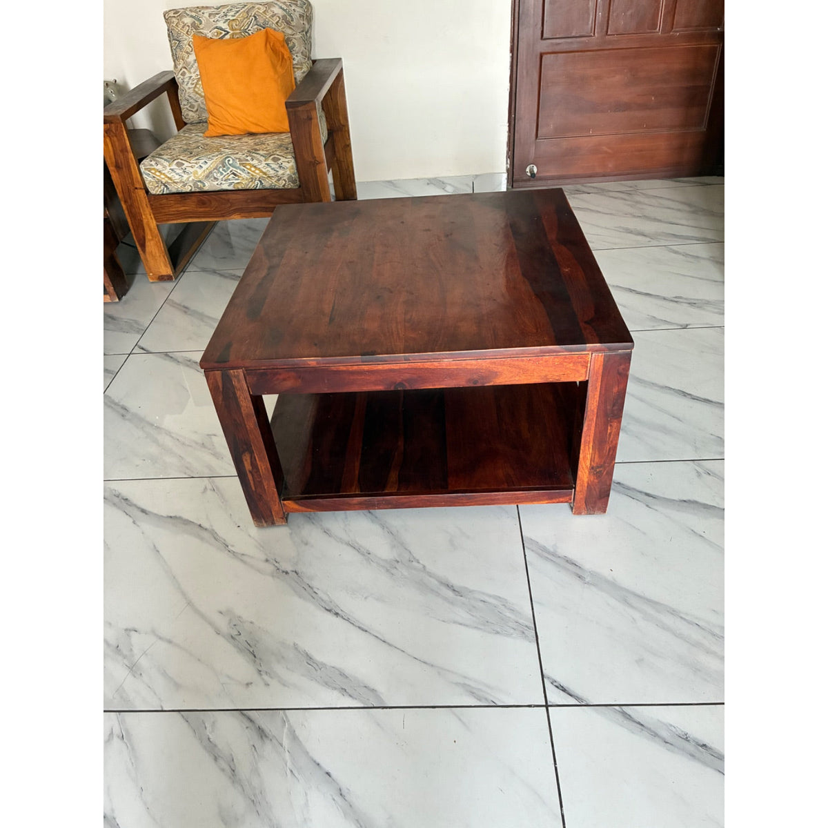 Pepperfry sheesham wood 3+1 sofa set - used living room in Noida - photo 2