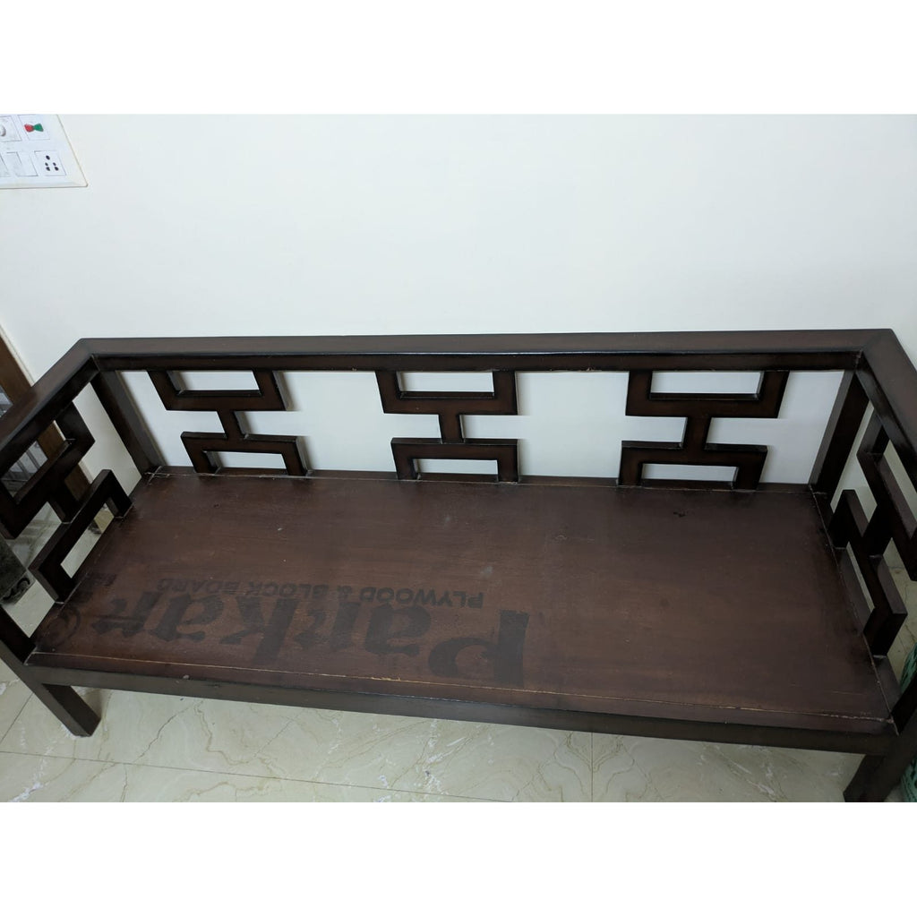 3+1+1 Wooden Sofa Set with Centre Table - used Living Room in Delhi - photo 5