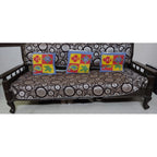 Vintage Wooden 3-Seater Sofa with Cushions - used living-room in Delhi - photo 5
