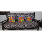 Vintage Wooden 3-Seater Sofa with Cushions - used living-room in Delhi - photo 6