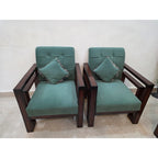 Green Wooden Sofa Set - used item in Delhi - photo 2