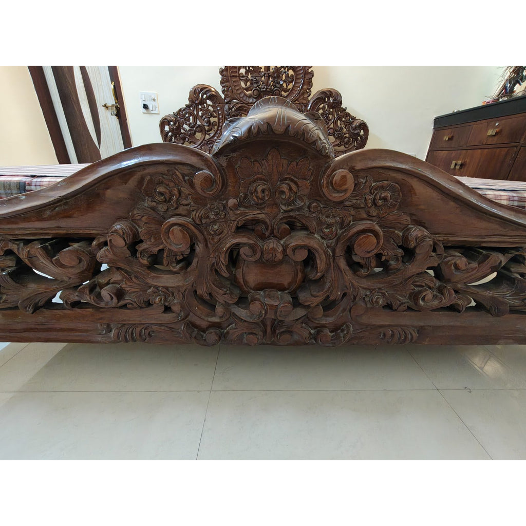 Carved Teak Double Bed - used bedroom in Delhi - photo 5