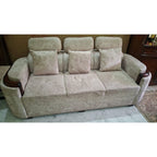 2 Cream 3-Seater Sofas - used living room in Delhi - photo 1