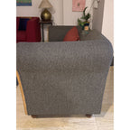 3-Seater Teak Wood Couch with Grey Cushions