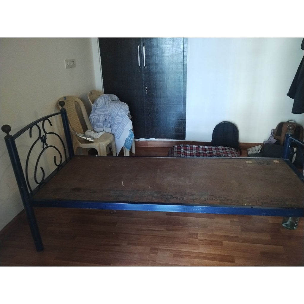 Single Bed (Steel + Wood Frame)