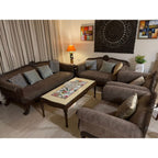 7-Seater Sofa Set with Marble Top Centre Table
