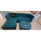 L-Shape 7-Seater Sofa with 2 Ottomans