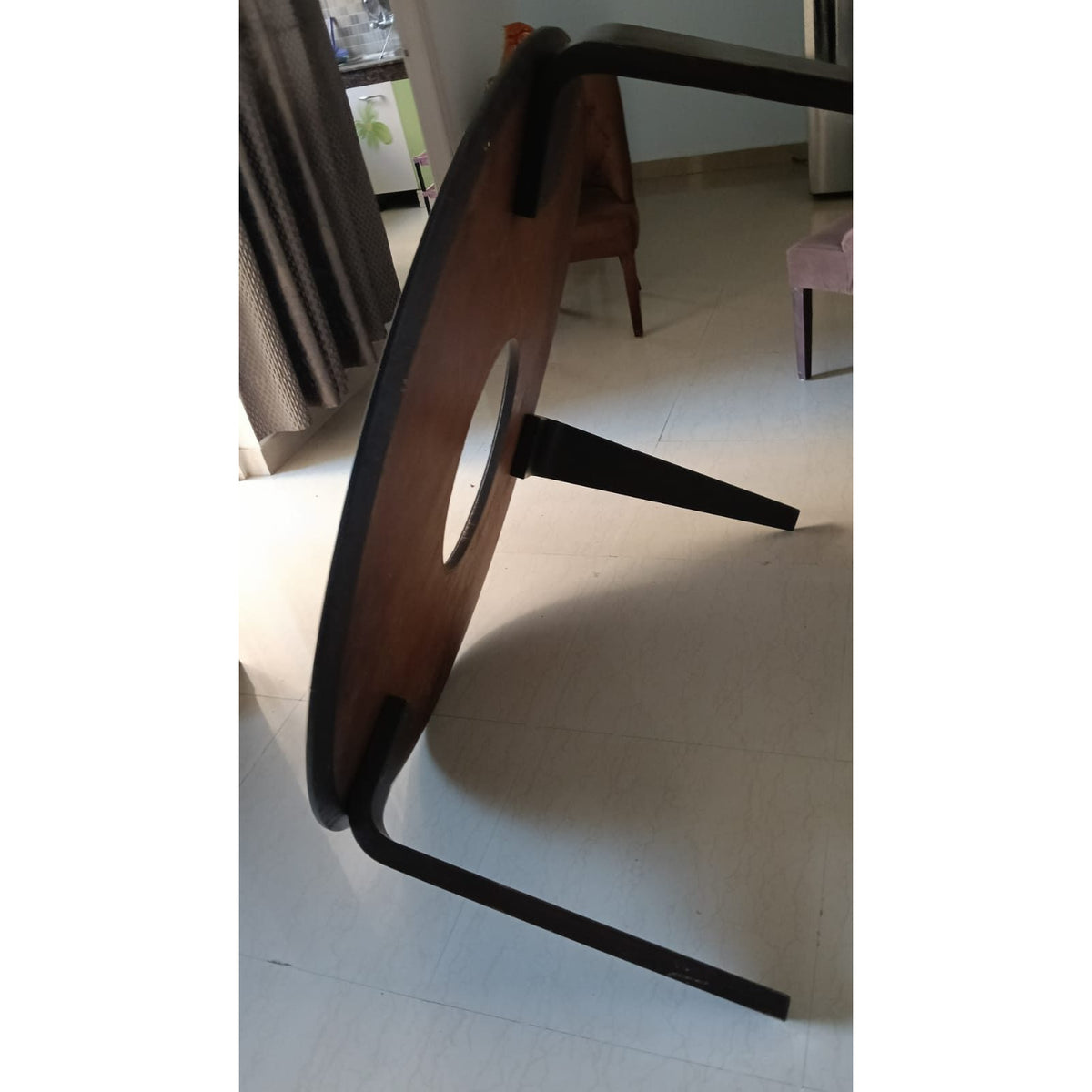 Round Wooden Dining Table with Glass Inset - used dining in Delhi - photo 7