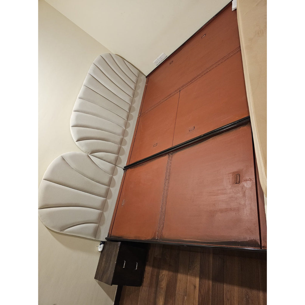 Upholstered storage bed pair, double and single - photo 7
