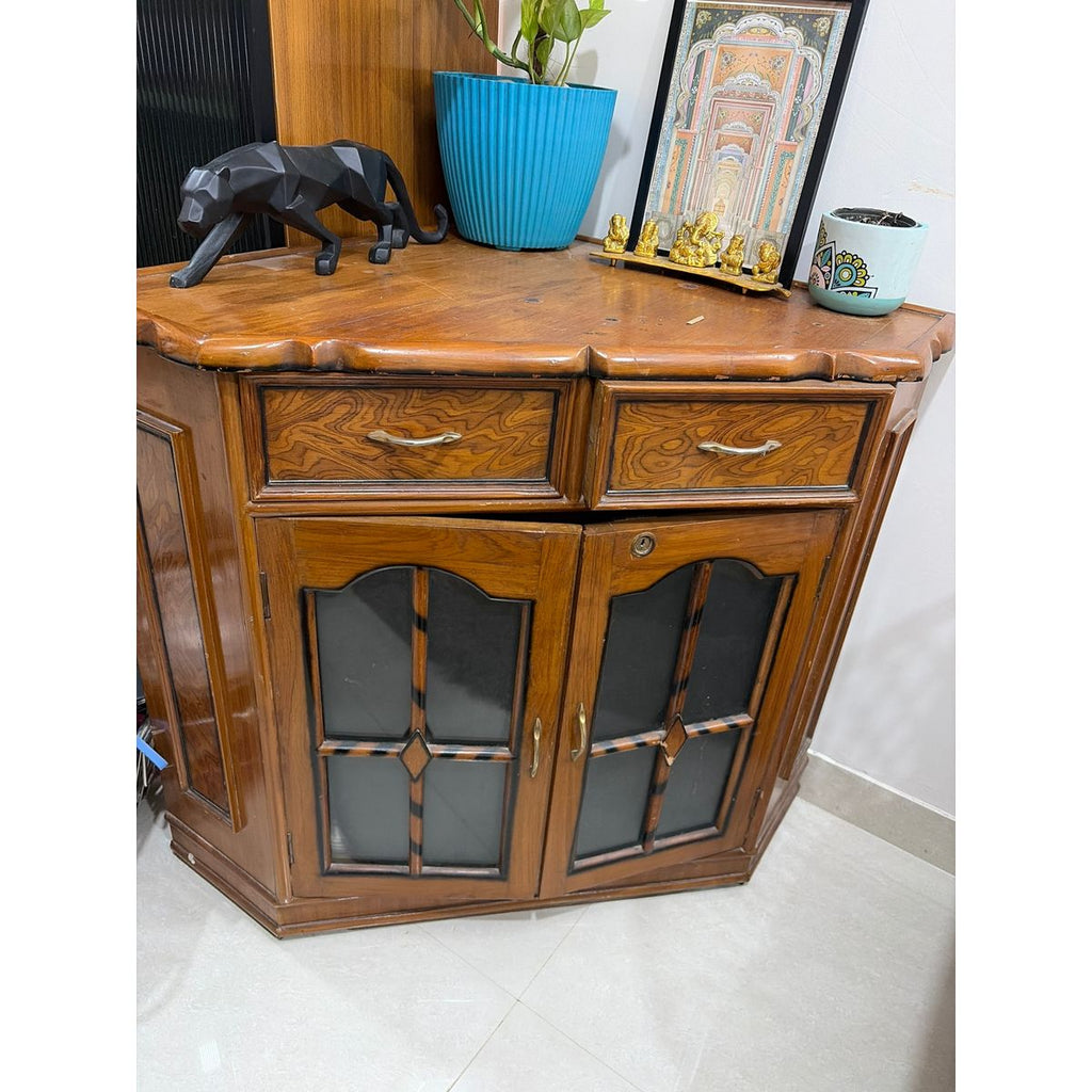 Corner Crockery Unit (Solid Wood)