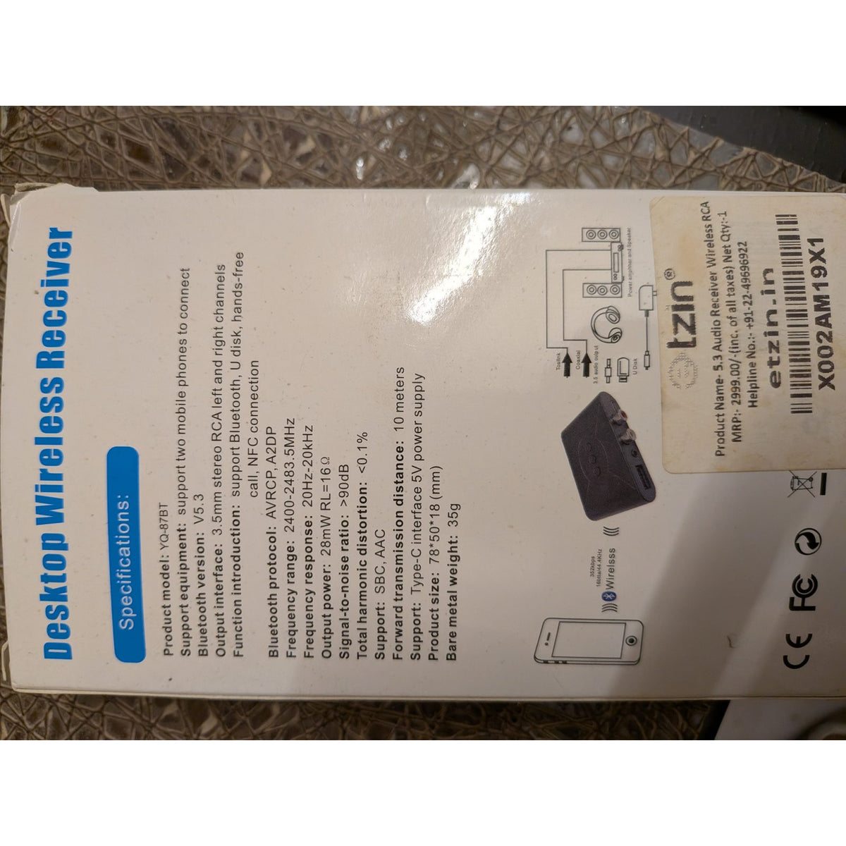 ETZIN Bluetooth 5.3 Receiver, NFC - used audio receiver in Ghaziabad - photo 4