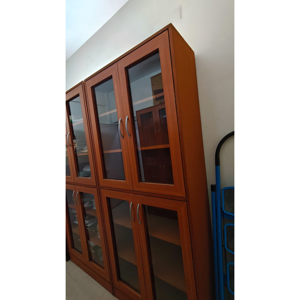 Two 4-Door Glass Bookcases (Teak Finish) - used bookcase in Noida - photo 3