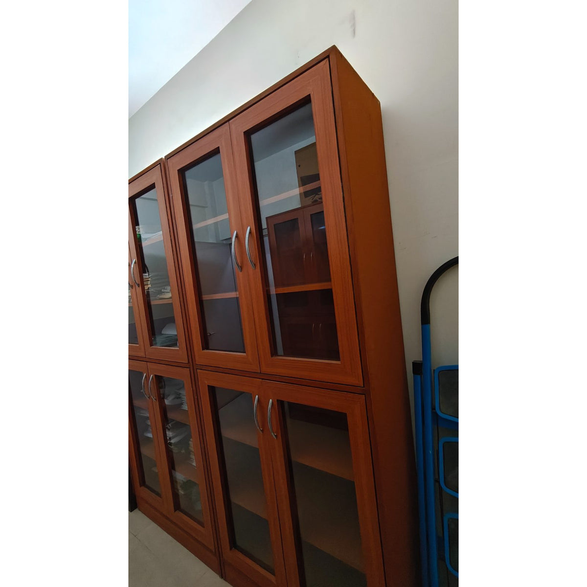 Two 4-Door Glass Bookcases (Teak Finish) - used bookcase in Noida - photo 3