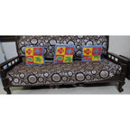 Vintage Wooden 3-Seater Sofa with Cushions - used living-room in Delhi - photo 1