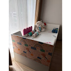 Toddler Bed with Storage + Sleepy Cat Gel Mattress (5'x3')