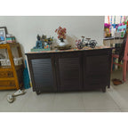 3-Door Louvered Foyer Cabinet front view