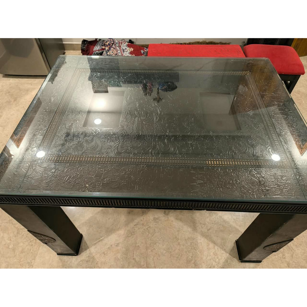 Glass Top Dining Set with Bench - used dining in Delhi - photo 5