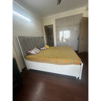 Wooden Double Bed with Storage + Dual-Comfort Mattress (6x6 ft)