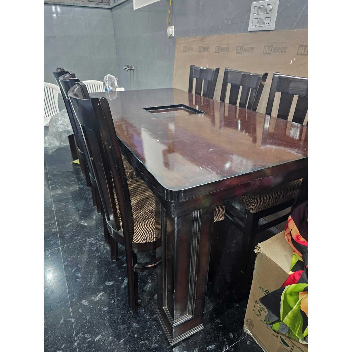 6-Seater Wooden Dining Set - used dining in Faridabad - photo 1