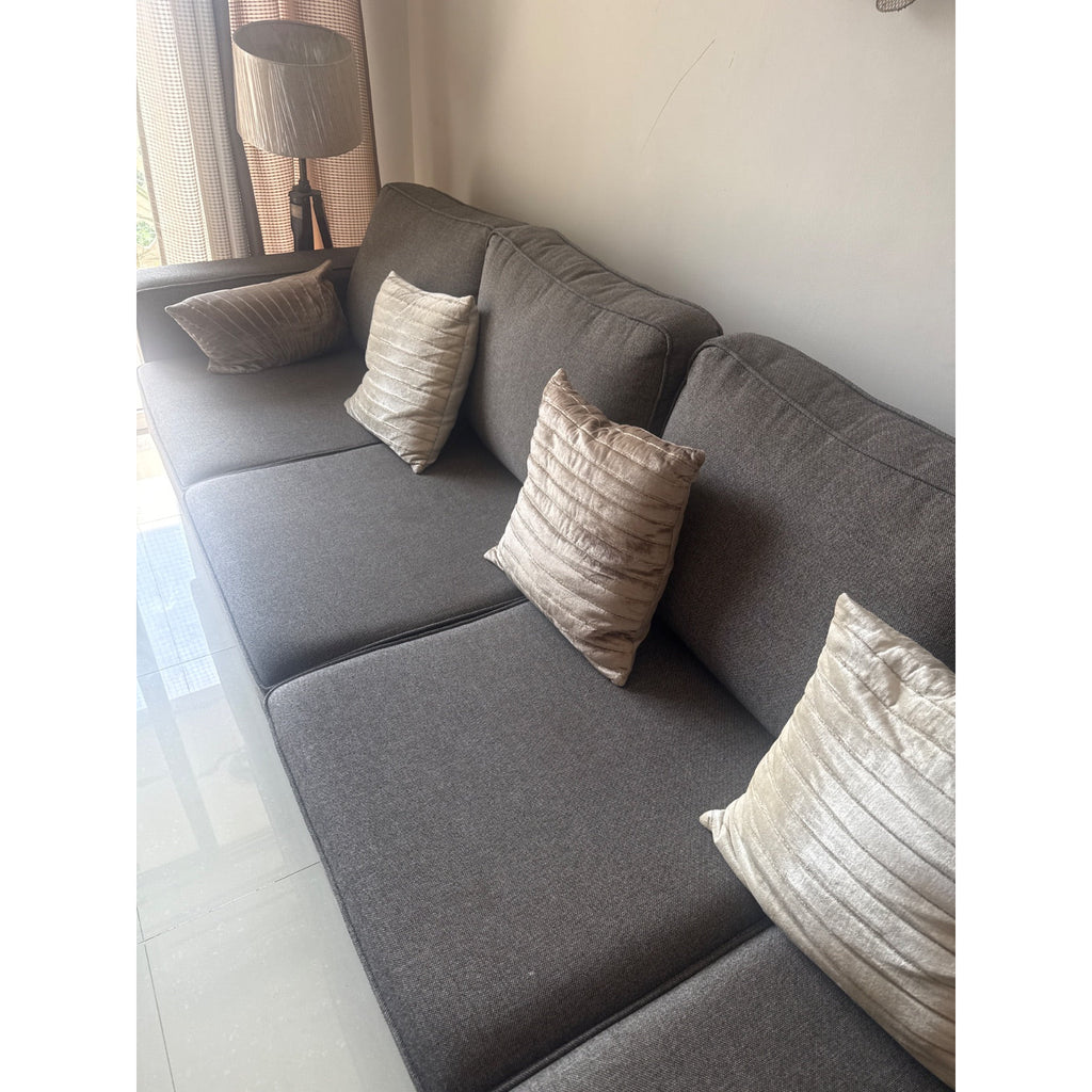 Wakefit Grey L-Shaped Fabric Sofa - used living-room in Gurugram - photo 6
