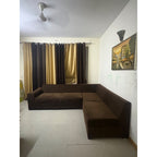 Brown L-Shaped 7-Seater Sofa - used living room in Gurugram - photo 1