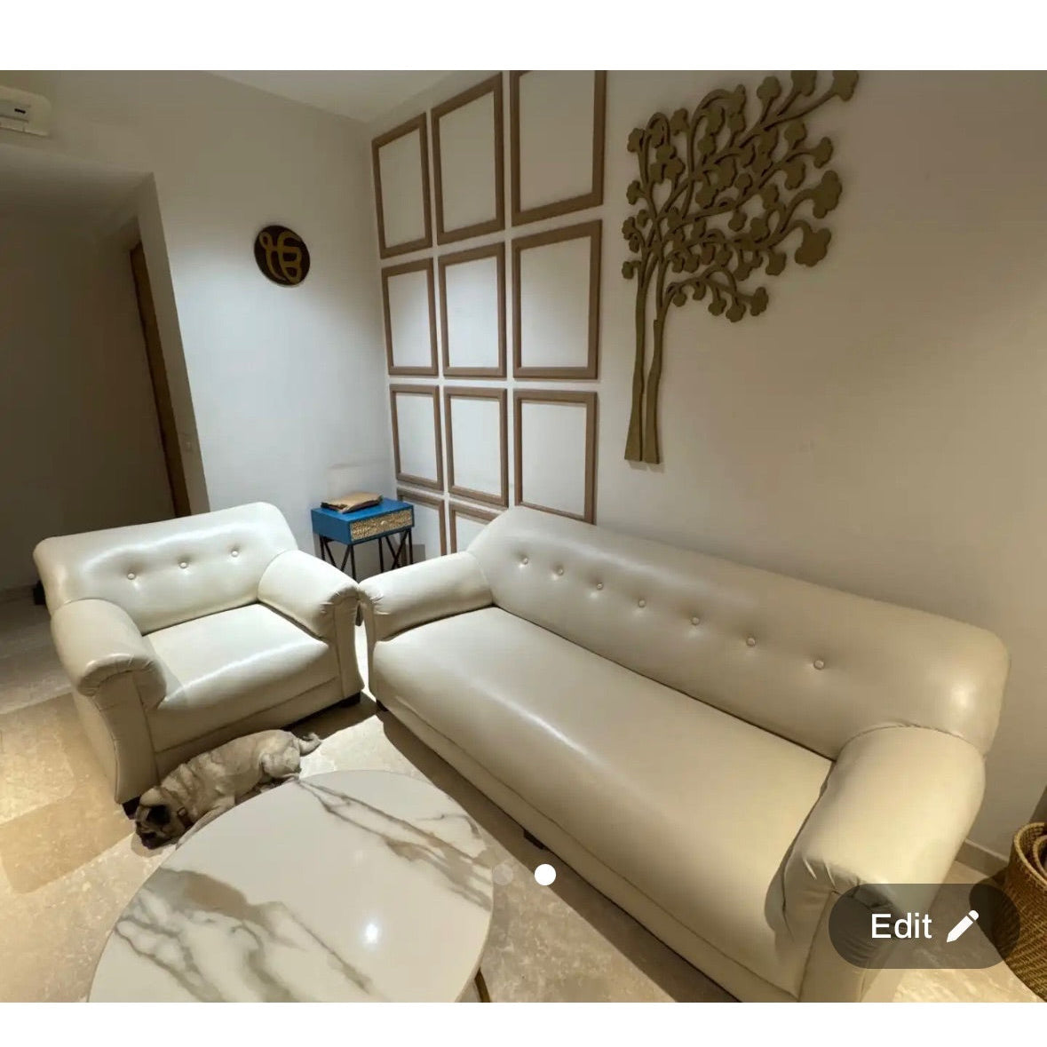 3+1+1 Leatherette Sofa - used living-room in Gurugram - photo 3