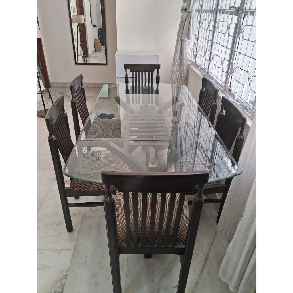 6-Seater Glass Top Dining Set - used dining set in Delhi - photo 1