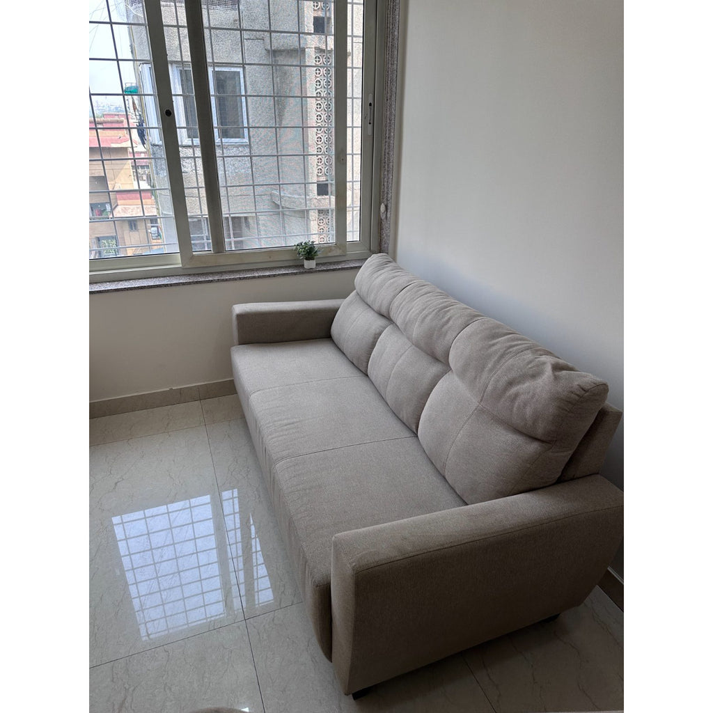 Beige 3+2+1 fabric sofa set - used living room in Delhi - photo 7