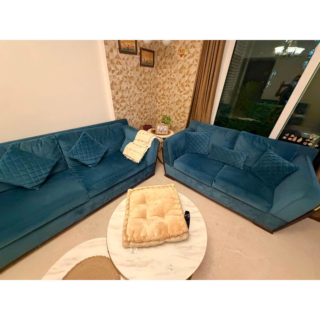 5 seater fabric sofa with cushions front view
