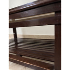 Rectangular Wooden Centre Table with Glass Top