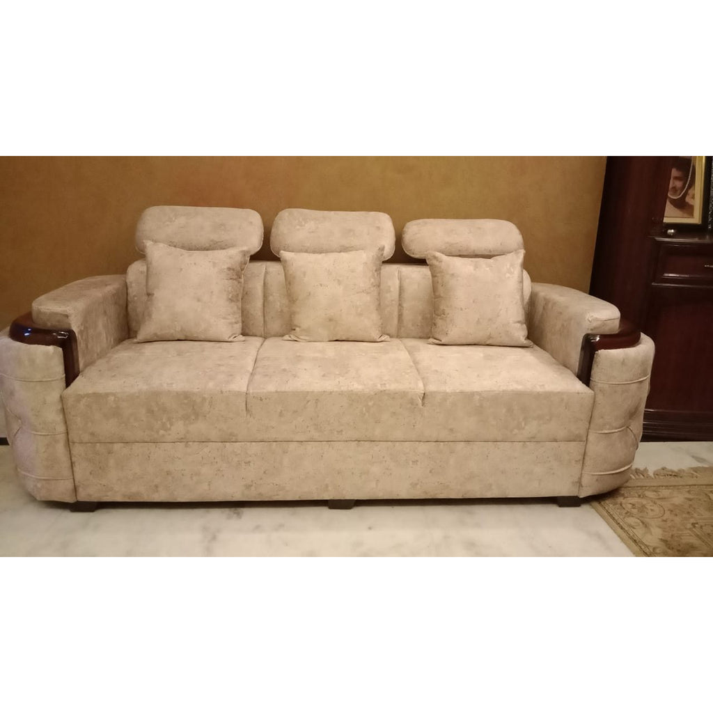 2 Cream 3-Seater Sofas - used living room in Delhi - photo 2