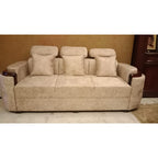 2 Cream 3-Seater Sofas - used living room in Delhi - photo 2
