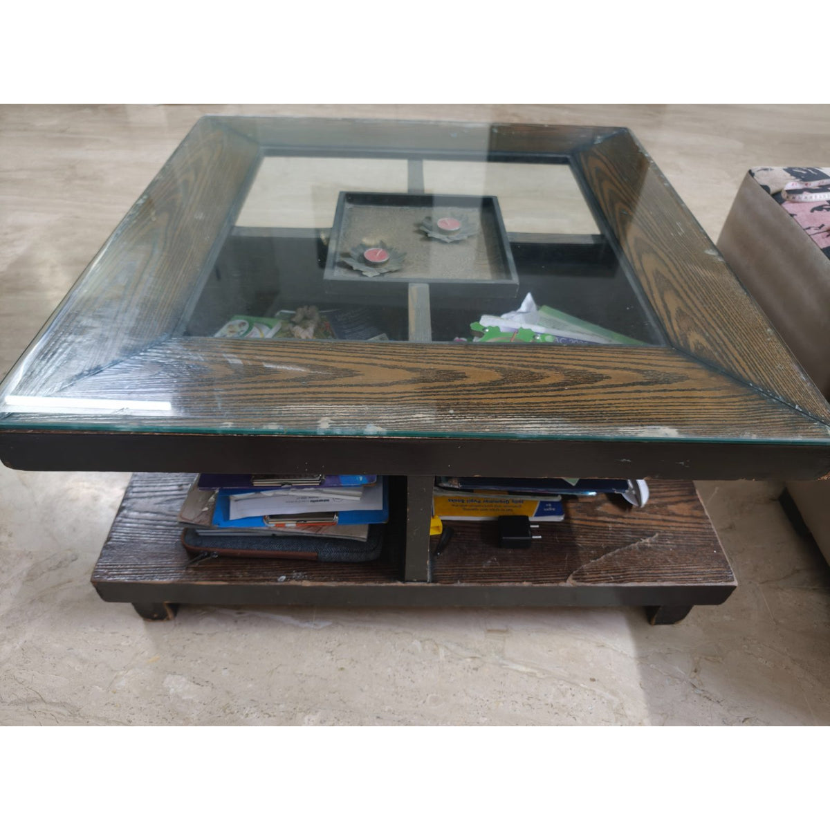 Square Glass-Top Centre Table - used living-room in Delhi - photo 4