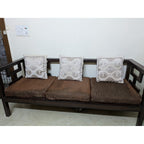 3+1+1 Wooden Sofa Set with Centre Table - used Living Room in Delhi - photo 6