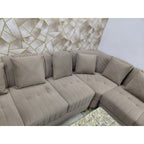 Velvet L-Shaped Sofa with Centre Table and Stools - used sofa in Delhi - photo 1