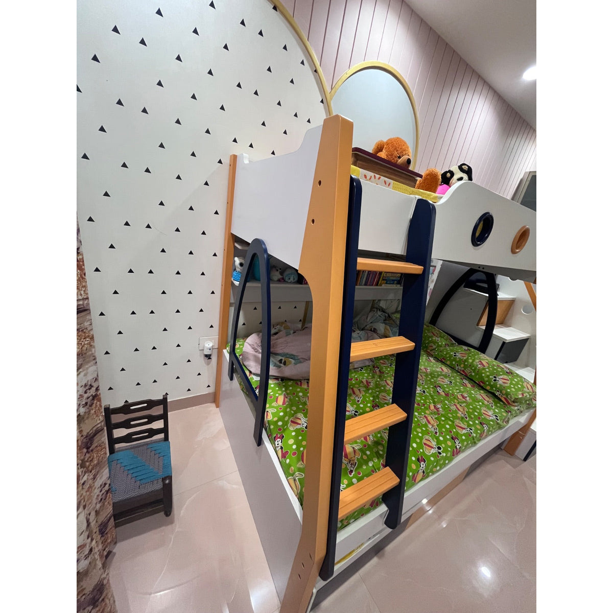 Kids Bunk Bed with Staircase and Trundle - used bunk bed in Gurugram - photo 3