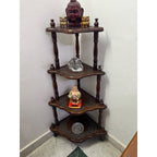 Four-Tier Wooden Corner Display Shelf - used Living Room in Delhi - photo 1