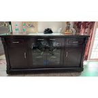 Dark Wood-Finish Sideboard with Glass Doors - used Living Room in Delhi - photo 1
