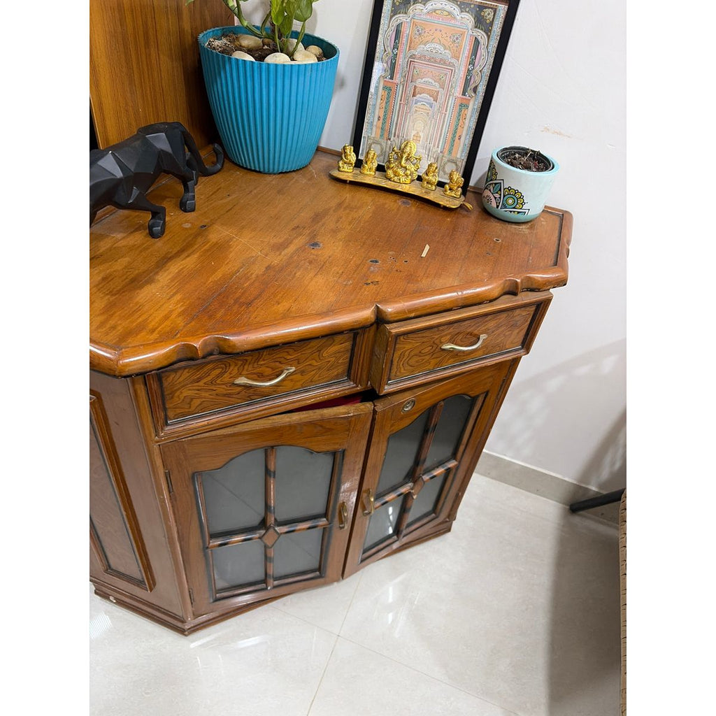 Corner Crockery Unit (Solid Wood)