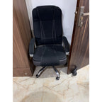 Black Padded Office Chair with Armrests - used study & office in Gurugram - photo 3