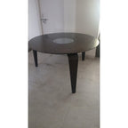Round Wooden Dining Table with Glass Inset - used dining in Delhi - photo 3