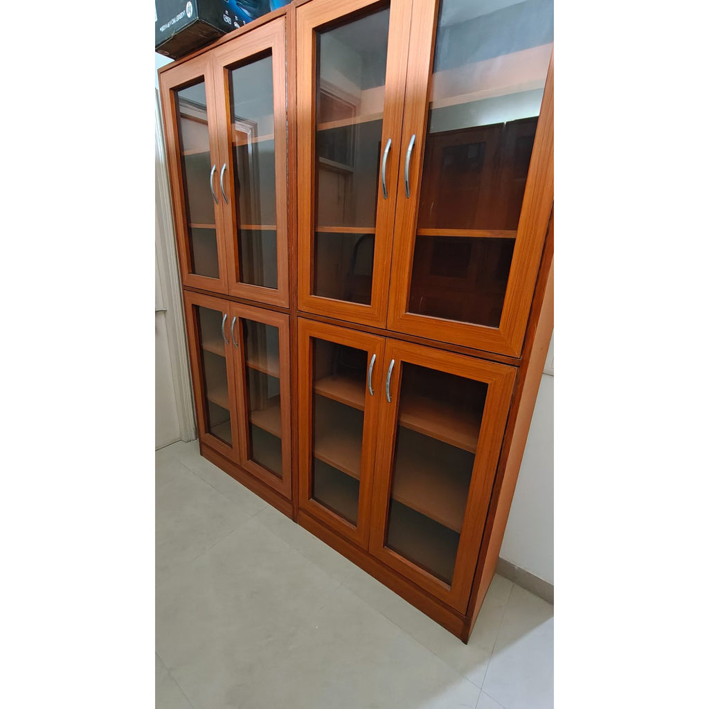 Two 4-Door Glass Bookcases (Teak Finish) - used bookcase in Noida - photo 5