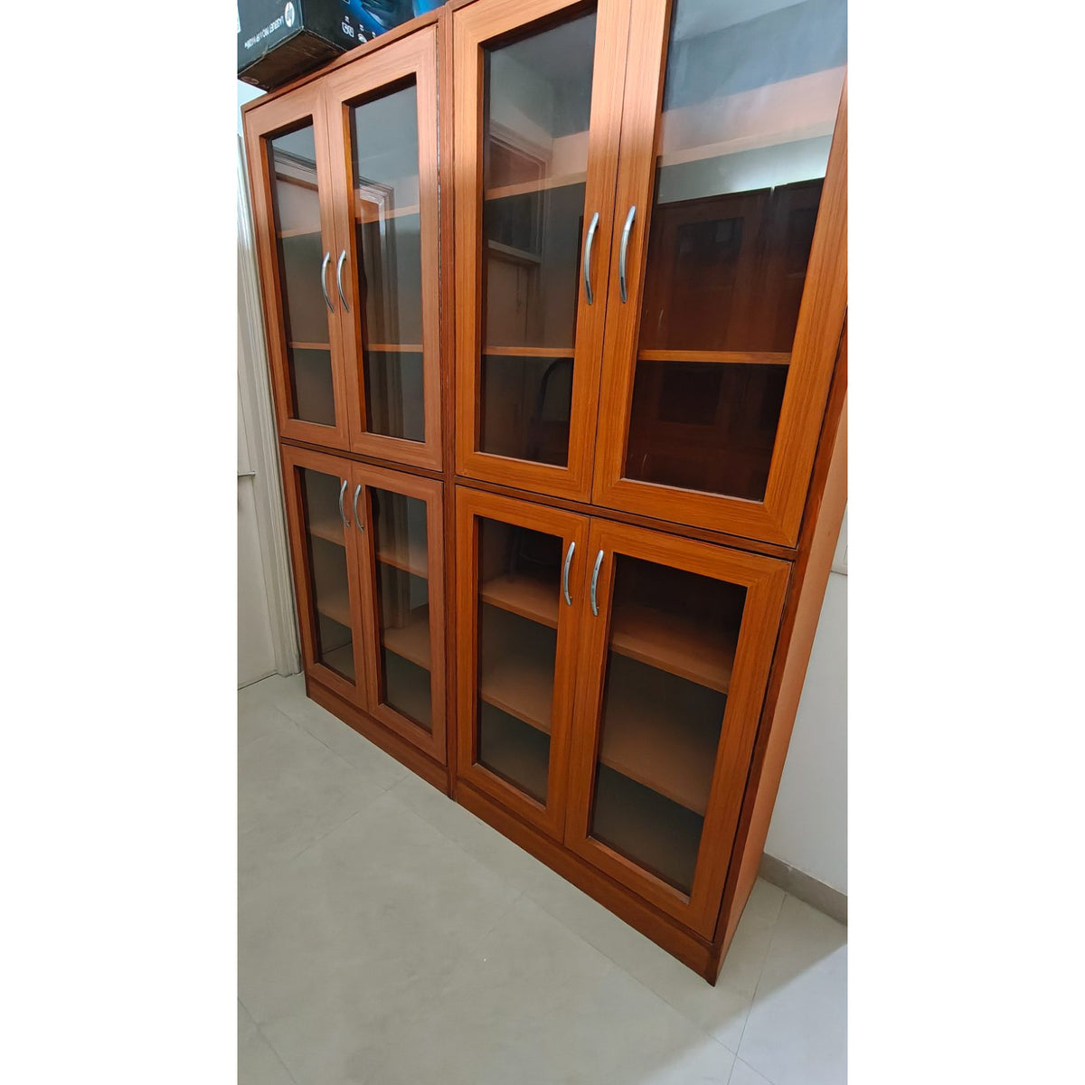 Two 4-Door Glass Bookcases (Teak Finish) - used bookcase in Noida - photo 5