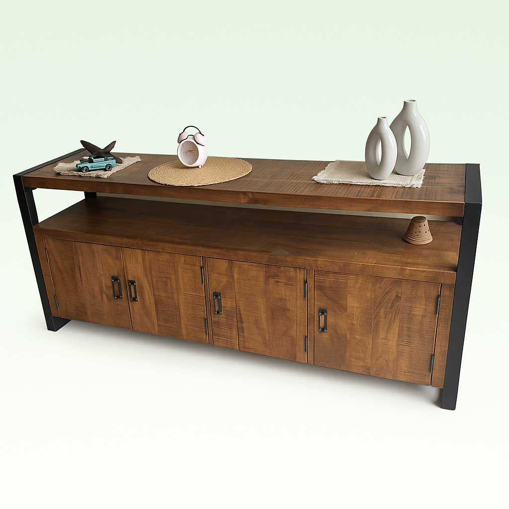 Industrial Mango Wood Cabinet with Metal Frame – hero image